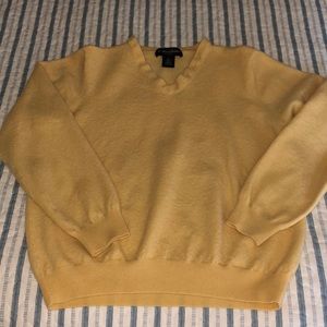 Bright yellow wool sweater V-neck. Never worn